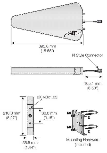 TE Connectivity / Linx Technologies Tri-band Log Periodic Antenna