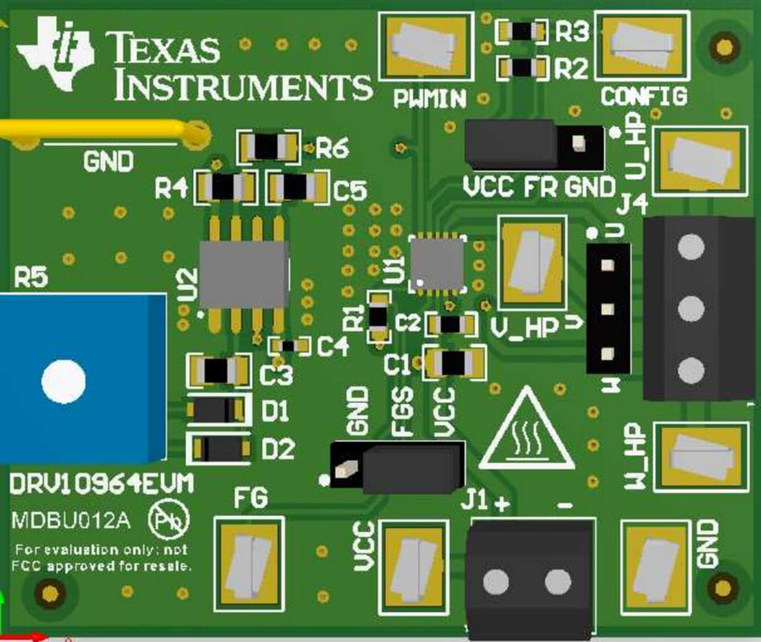 Mechanical Drawing - Texas Instruments DRV10964EVM Evaluation Module (EVM)