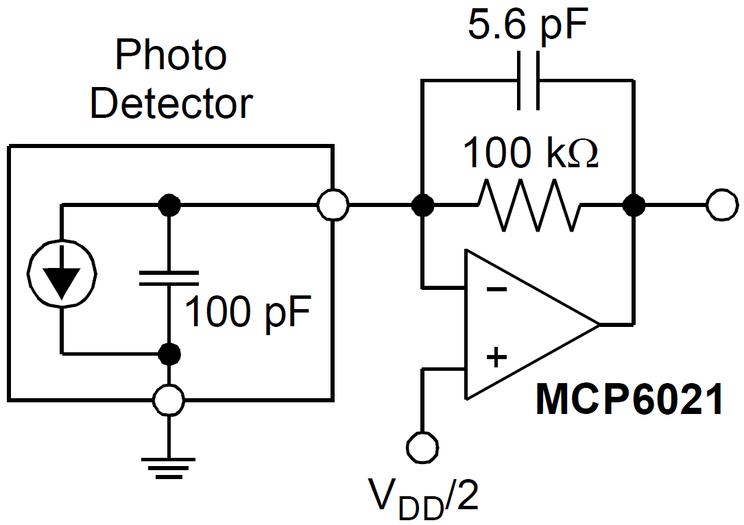 Application Circuit Diagram - Microchip Technology MCP602x Rail-to-Rail Input/Output Op Amps