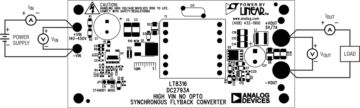 Mechanical Drawing - Analog Devices Inc. LT8316 Demo Board DC2793A Mechanical Drawing - Analog Devices Inc. LT8316 Demo Board DC2793A