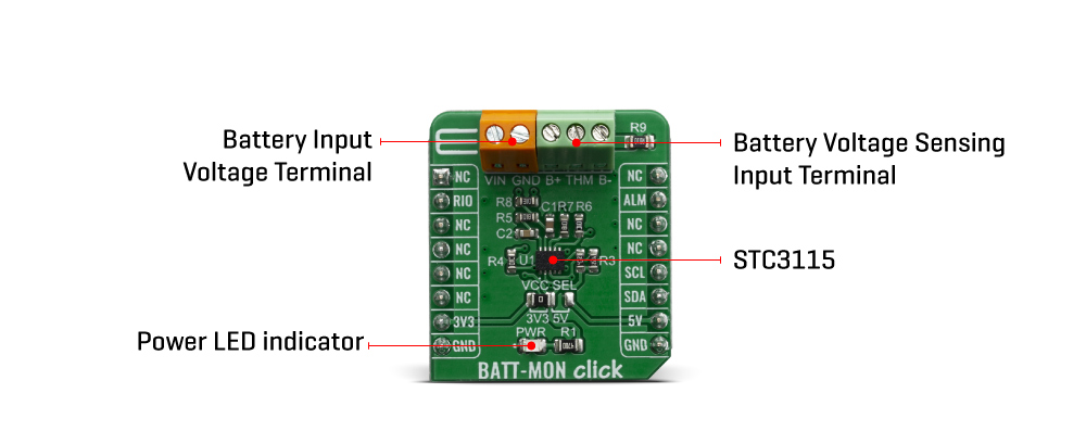 Block Diagram - Mikroe BATT-MON Click