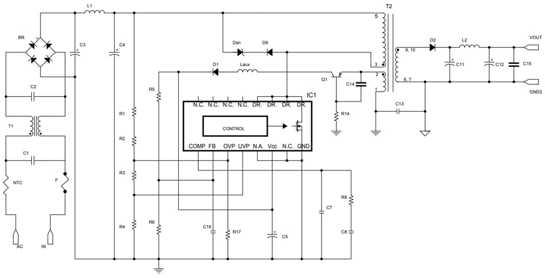 Schematic - STMicroelectronics STEVAL-VP318L2F Converter Reference Design