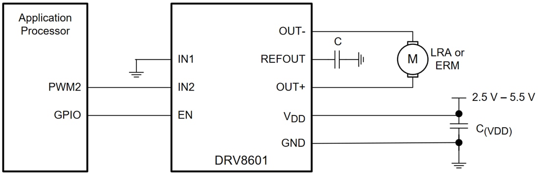 Block Diagram - Texas Instruments DRV8601 Haptic Driver