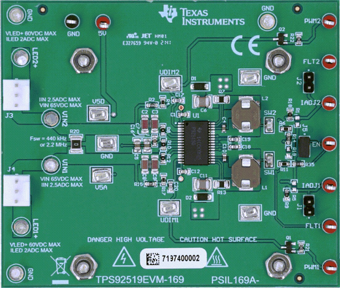 Mechanical Drawing - Texas Instruments TPS92519EVM-169 Driver Evaluation Module (EVM)