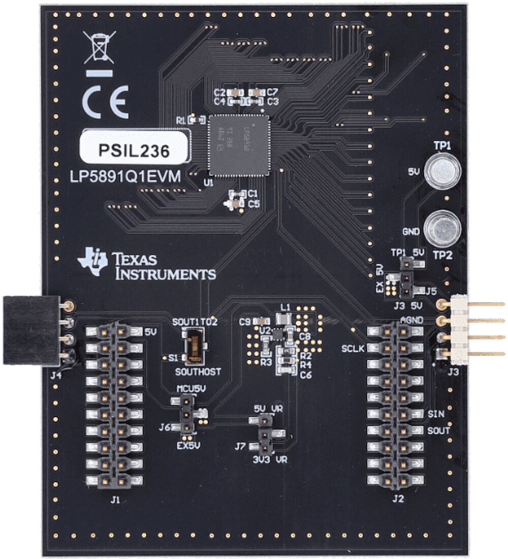 Mechanical Drawing - Texas Instruments LP5891Q1EVM Driver Evaluation Module (EVM)