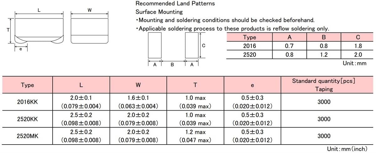 Mechanical Drawing - TAIYO YUDEN MCOIL™ LSAP Wire-Wound Metal Power Inductors