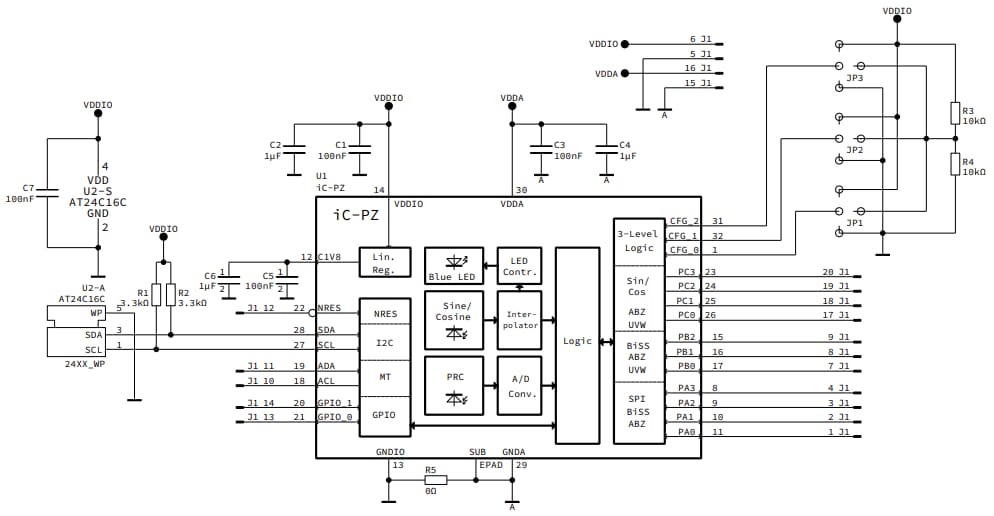 Schematic - iC-Haus iC-PZ EVAL PZ1M Evaluation Kit