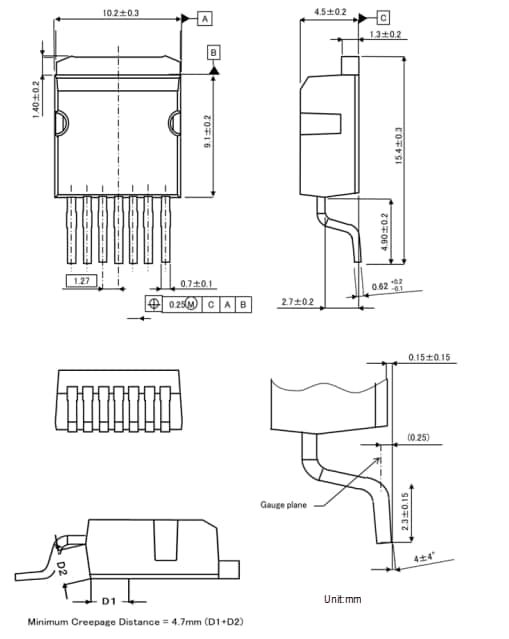 Mechanical Drawing - ROHM Semiconductor SCT40xKWA N-channel SiC power MOSFETs
