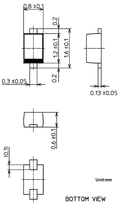 Mechanical Drawing - Toshiba XCEZ Automotive Zener Diodes