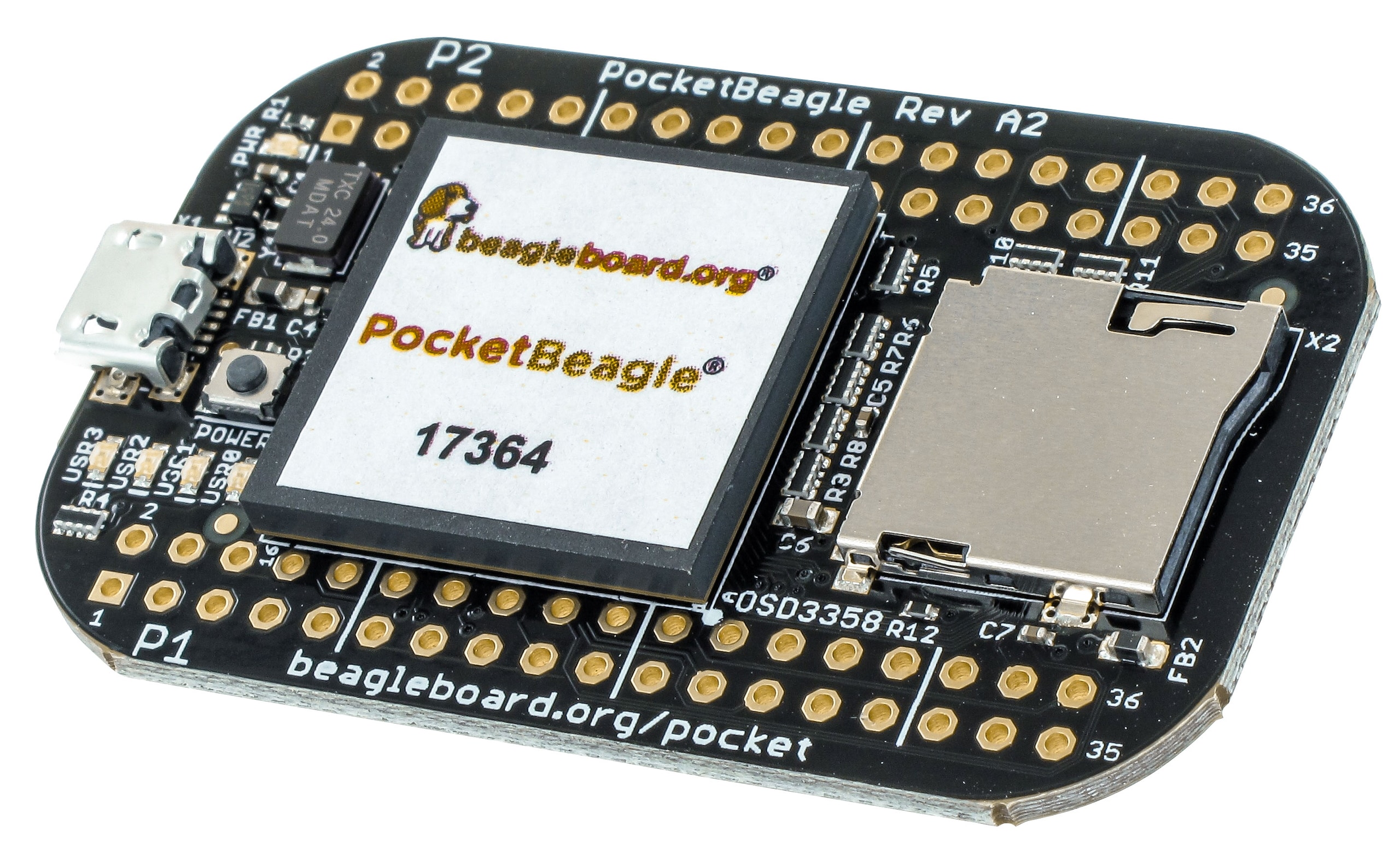 The PocketBeagle comes equipped with the new Octavo Systems OSD3358-SM