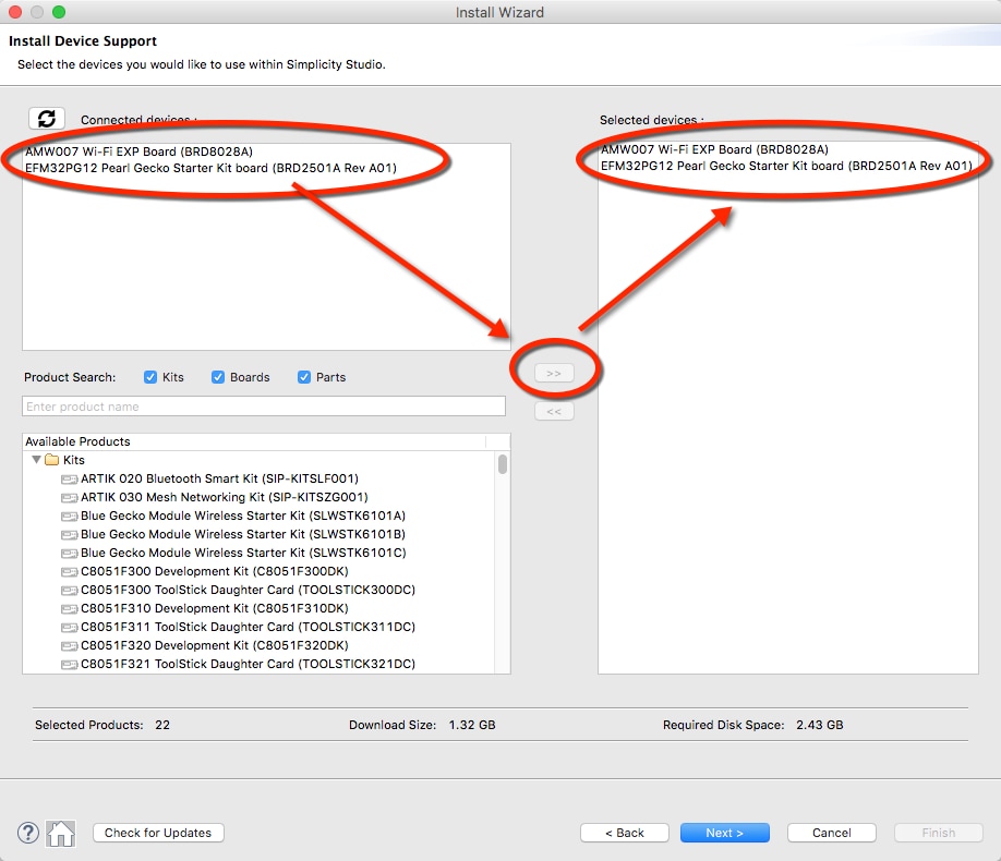 Installing Components for AMW007 and EFM32PG12 Boards